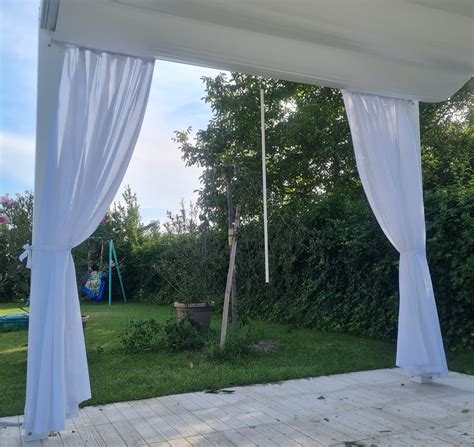 Pergola Con Tetto Scorrevole E Tende Decorative Mod Onda