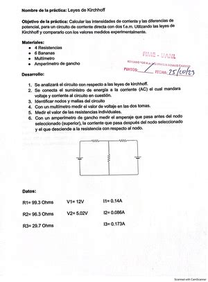 Práctica 7 Leyes de Kirchhoff 2109257 Universidad Autónoma de Nuevo