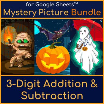 Halloween Digit Addition Subtraction With Regrouping Mystery