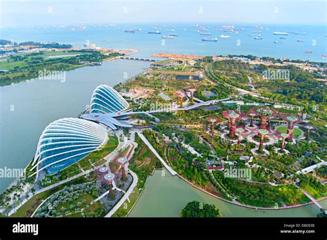 An Aerial View Of Gardens By The Bay In Singapore Stock Photo Alamy