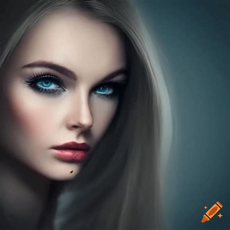 Stunning Portrait Of Beautiful Slavic Woman Detailed Eyes And Lips