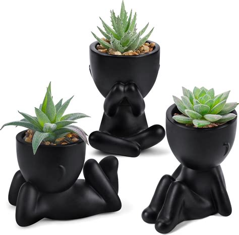 Der Rose Lot De 3 Plantes Succulentes Artificielles Pour Salle De Bain