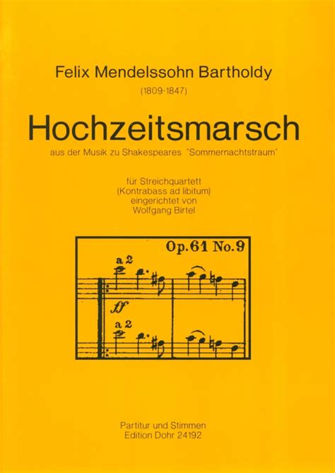 Hochzeitsmarsch Op 61 Von Felix Mendelssohn Bartholdy Im Stretta