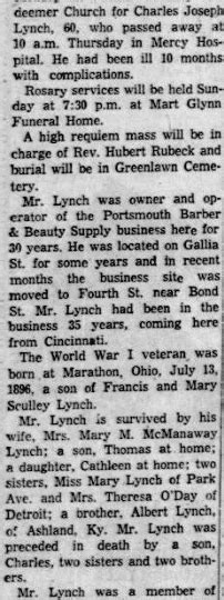 Wandering Appalachia The Obituary Of Charles Joseph Lynch