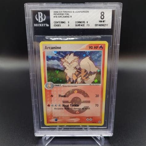 Bgs Ex Fire Red Leaf Green Reverse Holo Arcanine Ebay