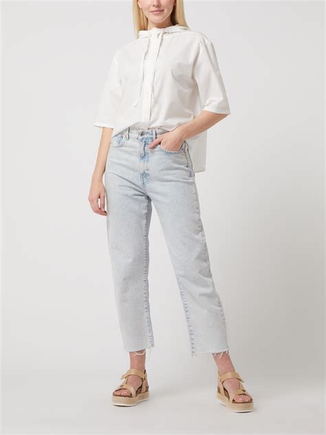 Marc O Polo Denim Bluse Mit Kapuze Offwhite Online Kaufen