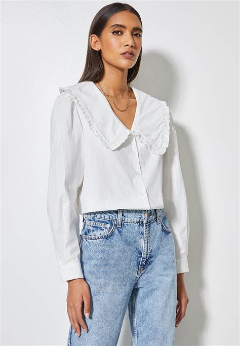 Peterpan Collar Blouse White Superbalist Blouses Superbalist