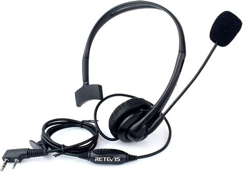 Retevis Way Radio Headset Pin Ptt Advance Adjustable Overhead