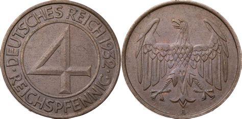 Weimarer Republik Pfennig A Sog Br Ningtaler Kursm Nze Vf