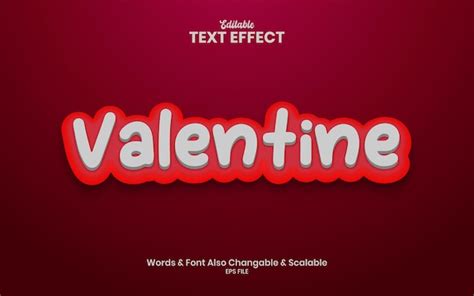 Premium Vector Valentine 3d Text Effect Eps File