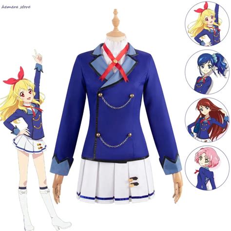 Anime Aikatsu Hoshimiya Ichigo Shibuki Lief Kiriya Aoi Cosplay Kost M