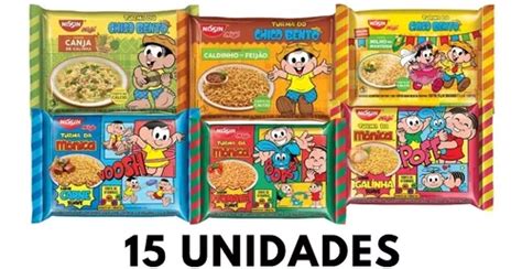 Miojo Nissin Lamen Turma Da Mônica Sabores Kit C 15 Unidades Frete grátis