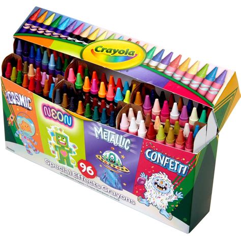 Crayola Special Effects Crayon Set - Multi - 96 / Pack - Round Eye Supply