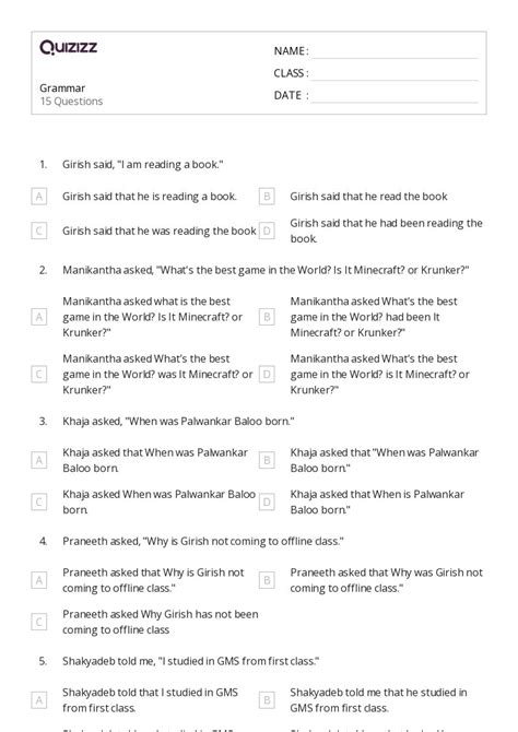 50 Grammar Worksheets For 7th Class On Quizizz Free And Printable