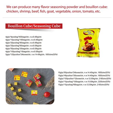 High Quality 4g 10g 12g Haccp Certificate Seasoning Cube With For Ghana