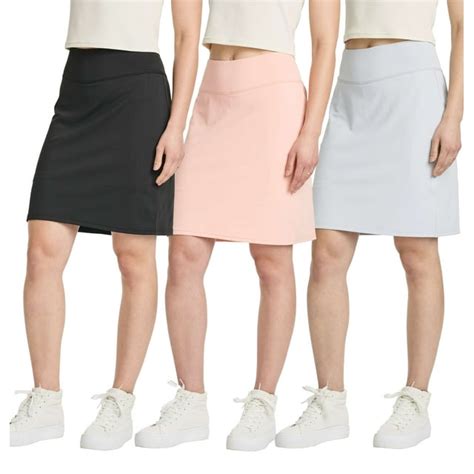 3 Pack Women S 20 Golf Skirts Knee Length Skorts Athletic Modest Long Active Casual Pockets