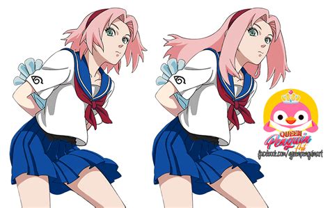 Sakura Haruno School Uniform Render By Queenpenguinart On Deviantart