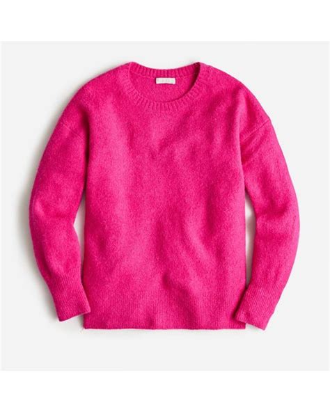 Jcrew Oversized Crewneck Sweater In Pink Lyst