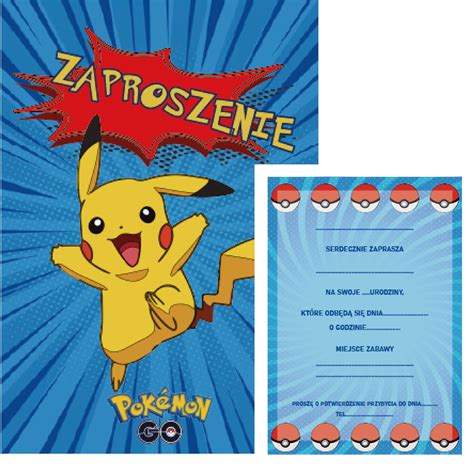 Zaproszenie Urodzinowe Z Motywem Pokemon Pikachu Allegro Pl