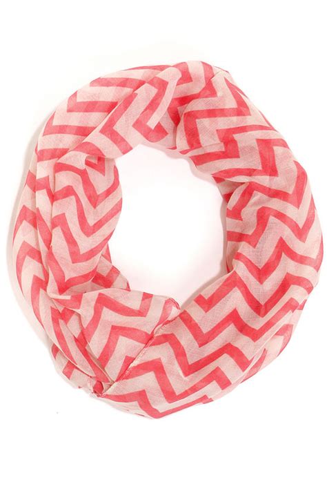 Cute Coral Scarf Chevron Scarf Infinity Scarf Circle Scarf 1000