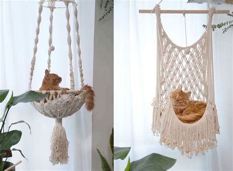 Beautiful Macrame Cat Hammocks Hauspanther