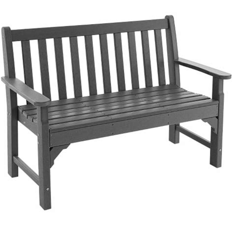 Outdoor Bench 2 Person All Weather Hdpe Garden Patio Bench For Backyard