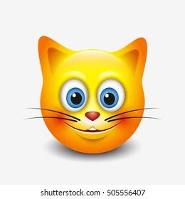 Cute Smiling Cat Emoticon Emoji Smiley Vector De Stock Libre De