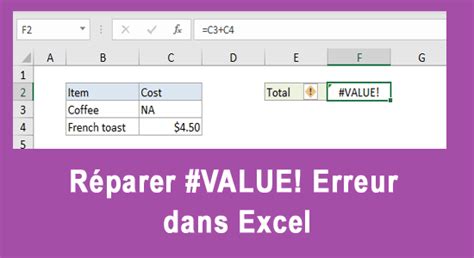 Comment R Parer Value Erreur Dans Excel Astuces Faciles