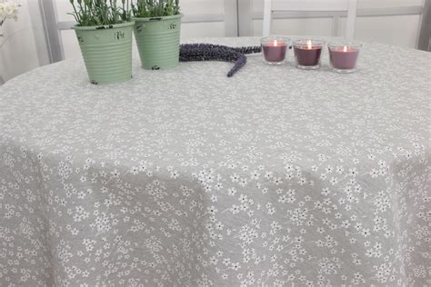 Abwaschbare Tischdecke Grau Muster Mille Fleur Ab Cm Bis Cm