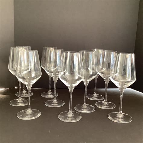 8236 Set Of 10 Stolzle Lausitz Wine Glasses With Tray