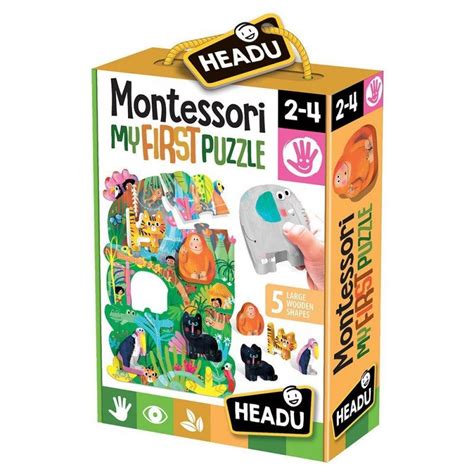 Russell Gra HEADU Montessori Pierwsze puzzle Dżungla Russell