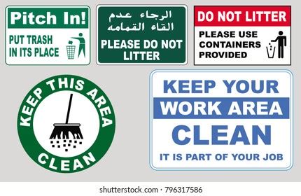 Clean Sticker Sign Office Area Please Stock Vector Royalty Free