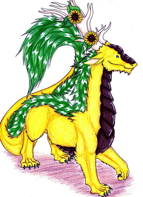 Dragon Of Sunflowers by KamiraWolfDemon on DeviantArt