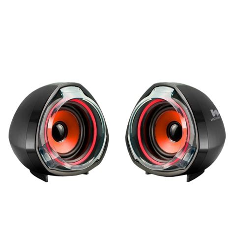 Altavoces Para Pc Big Bass 70 Red 15w Conexión 3 5mm Y Usb con