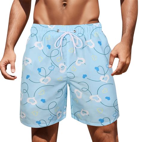 Yihwei Mens Swim Trunks Inch Inseam White Mens Skin Lace Up Pocket Hot Spring Holiday Beach