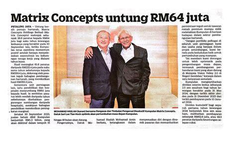 Kosmo 24 November 2023 Matrix Concepts Untung RM64 Juta Matrix