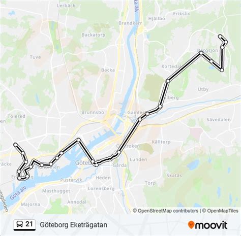 21 Route Schedules Stops Maps Göteborg Eketrägatan Updated