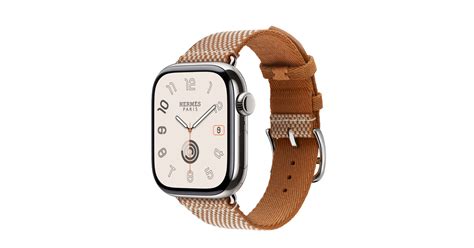 Buy Apple Watch Hermès Series 10 Gps Cellular 42mm Silver Titanium Case With GoldÉcru Toile