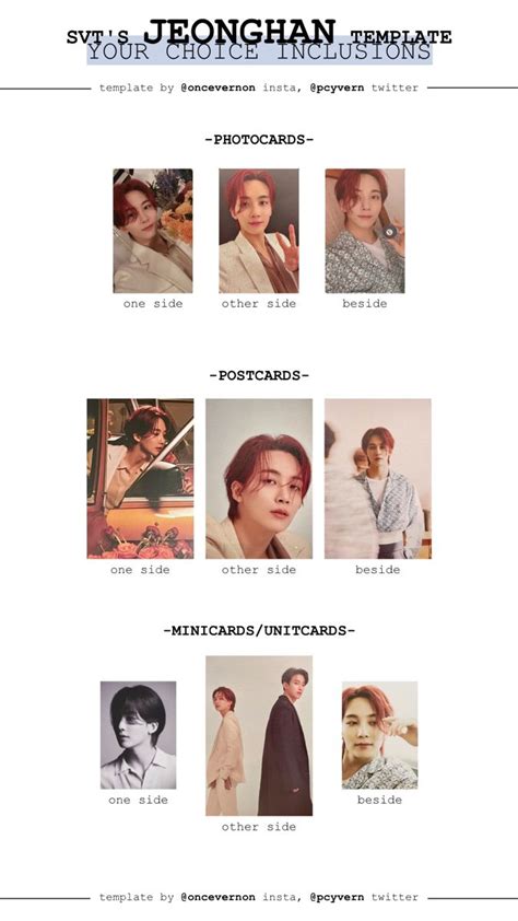 Jeonghan Photo Card Template