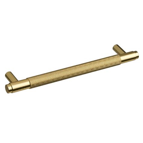 Marylebone Knurled Cabinet T Bar Handle 160mm Brushed Brass