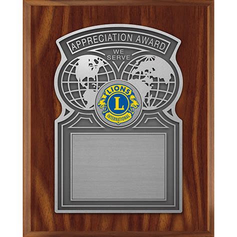 Appreciation Award Plaque Lions Clubs International