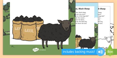 Baa, Baa, Black Sheep Nursery Rhyme Poster