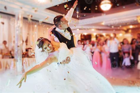 Happy Bride And Groom Their First Dance Stock Photo At Vecteezy