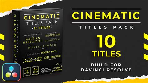 Cinematic Titles Pack For Davinci Resolve Youtube