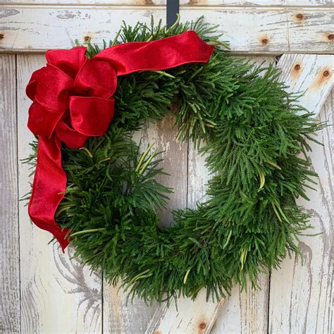 24 Inch Princess Pine Wreath For Front Door Real Princess Pine Live Etsy