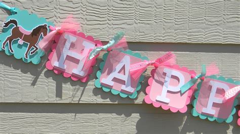 Horse Banner Happy Birthday Banner Horse Party Decorations - Etsy