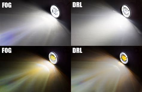 Projector LED Fog Lights With Built-in Halo Daytime Running Lights - Super Bright LEDs ...