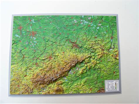 Reliefkarte Sachsen D Relief Wandkarten