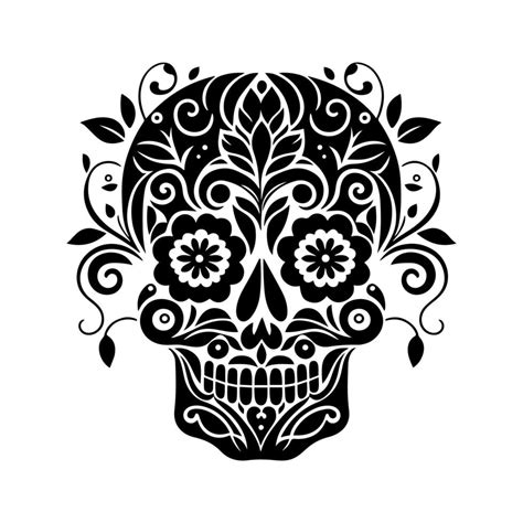 Vibrant Day Of The Dead Sugar Skull Tattoo In Vector Illustration Perfect For Tattoos T Shirts