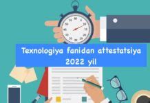 Informatika Fanidan Yangi Attestatsiya Savollari 2022